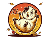 Hamster with Autumn Leaves