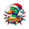 Funny duck with Christmas light