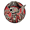 Pirate Skull Man with Brain
