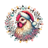 Christmas rooster with fairy lights