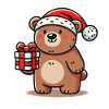 Christmas bear with gift