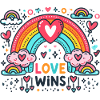 Love Wins – Rainbow Love Graphic