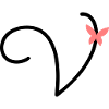 Letter V Butterfly Letter
