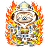 Feuerwehrmann Faultier