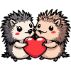 Hedgehog Couple Love Valentine's Day