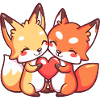 Fox Couple Love Valentine's Day