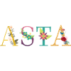 ASTA Name mit Blumen geschmückt