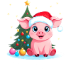 Schwein Weihnachten Landwirt Merry Pigmas