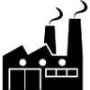 Abstrakte geometrische Linienkunst einer Fabrik
