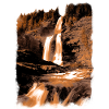Natural waterfall in earth tones