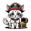 Gatto Pirata Divertente Bambini Camicia Regalo Pirata