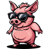 Pig Comic Cool Sow
