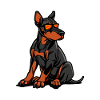 Doberman Dog Comic Cool