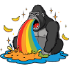 Funny Rainbow Gorilla