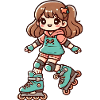 Fille qui fait du roller