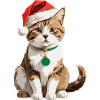 Cute Cat with Santa Hat