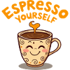 Niedliches Kaffeetassen-Stressabbau-Design