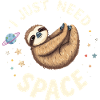 Sloth in Space Cartoon Design