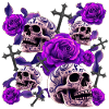 Violette Schädelrosen Tattoo