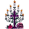 Gothic Kreuzkerze mit Rose