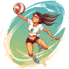 Volleyball Player Comic Style
