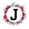 Letter j Floral Wreath