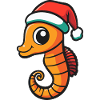 Seahorse Christmas Cute