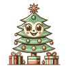 Fröhlicher Weihnachtsbaum Mit Geschenken