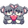 Koala Couple Amour Saint-Valentin