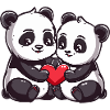Couple Panda Amour Saint-Valentin