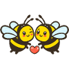 Couple d’abeilles Amour Saint-Valentin