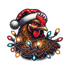 Christmas Chicken with Fairy Lights