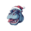 Hippopotamus Christmas Funny
