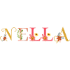 Le nom NELLA est décoré de fleurs