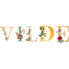 VILDE Name mit Blumen geschmückt