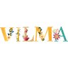 VILMA Name mit Blumen geschmückt
