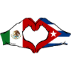 Mexico Cuba Flag Hænder Hjerte Form