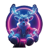 Neon Xmas Reindeer