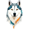 Husky-Vektorgrafik mit lebendiger Farbillustration