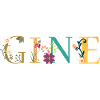 GINE Name mit Blumen geschmückt