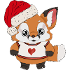 Fox Baby with Santa Hat
