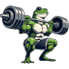 Grenouille avec haltères d’entraînement physique