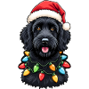 Labradoodle Christmas with Hat