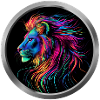 Lion Animal in Neon