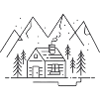 Mountains with mountain chalet