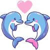 Couple de dauphins Amour Saint-Valentin