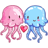 Méduses Couple Amour Saint Valentin