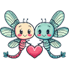 Libellule Couple Amour Saint Valentin