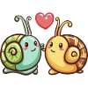 Snail Couple Love Valentine's Day
