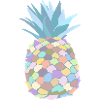 Pastel-coloured pineapple